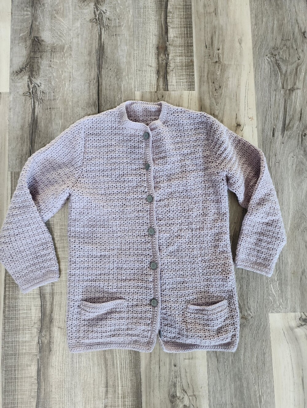 Classic Handmade Knit Button-Front Sweater Cardigan